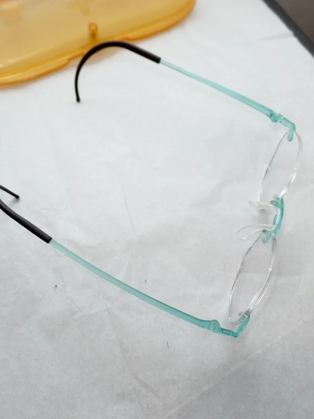 Eyephorics Rimless Light Blue Eyeglass Frames Swiss Made